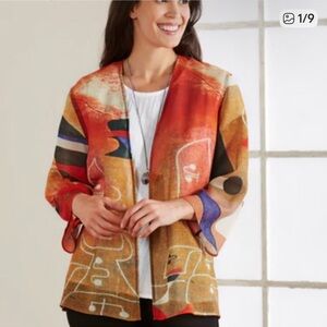 Tao house Surrealism Abstract Wool Jacket / Kimono Size L / XL